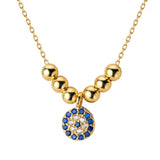 925 Silver Evil Eye Necklace Zircon Pendant for Women Girls