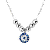 925 Silver Evil Eye Necklace Zircon Pendant for Women Girls