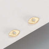 925 Silver Evil Eye Stud Earrings Small Girls Fine Jewelry