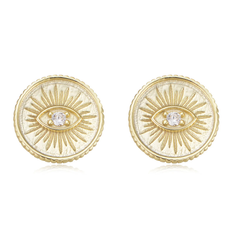 925 Silver Evil Eye Stud Earrings Small for Women Girls Fine Jewelry