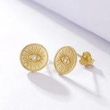 925 Silver Evil Eye Stud Earrings Small for Women Girls Fine Jewelry