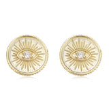 925 Silver Evil Eye Stud Earrings Small for Women Girls Fine Jewelry