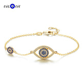 925 Silver Evil Eye Bracelet Zircon Charm Adjustable Bracelet