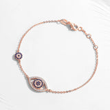925 Silver Evil Eye Bracelet Zircon Charm Adjustable Bracelet
