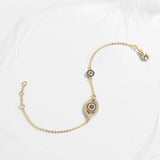 925 Silver Evil Eye Bracelet Zircon Charm Adjustable Bracelet