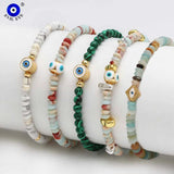 Adjustable Beads Evil Eye Charm Bracelet for Women Girls Men