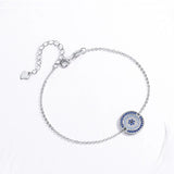 Adjustable S925 Silver Bracelet Evil Eye Charm Jewelry