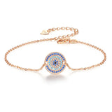 Adjustable S925 Silver Bracelet Evil Eye Charm Jewelry