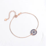 Adjustable S925 Silver Bracelet Evil Eye Charm Jewelry