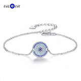 Adjustable S925 Silver Bracelet Evil Eye Charm Jewelry