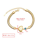 Adjustable Stainless Steel Snake Chain Bracelet with Evil Eye Charm