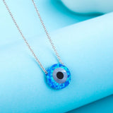 Evil Eye Bead Necklace S925 Sterling Silver Dainty Chain Jewelry
