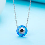 Evil Eye Bead Necklace S925 Sterling Silver Dainty Chain Jewelry