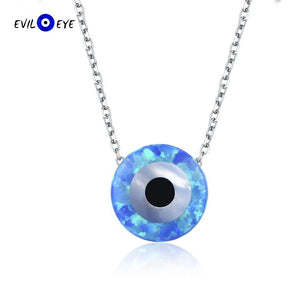 Evil Eye Bead Necklace S925 Sterling Silver Dainty Chain Jewelry