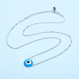Evil Eye Bead Necklace S925 Sterling Silver Dainty Chain Jewelry