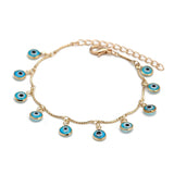 Evil Eye Charm Bracelet Silver Adjustable Tassel Bracelet