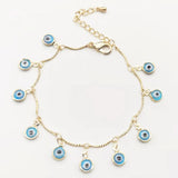 Evil Eye Charm Bracelet Silver Adjustable Tassel Bracelet