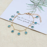 Evil Eye Charm Bracelet Silver Adjustable Tassel Bracelet