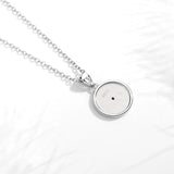 Evil Eye Necklace S925 Sterling Silver Round Pendant Necklace Women Girls
