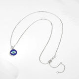 Evil Eye Necklace S925 Sterling Silver Round Pendant Necklace Women Girls