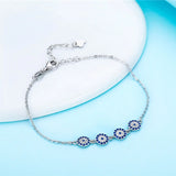 Zircon Bracelet 925 Silver Evil Eye Charm Bracelet for Women