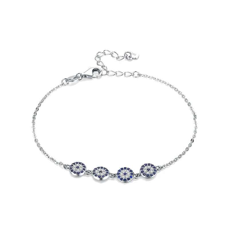 Zircon Bracelet 925 Silver Evil Eye Charm Bracelet for Women