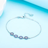 Zircon Bracelet 925 Silver Evil Eye Charm Bracelet for Women