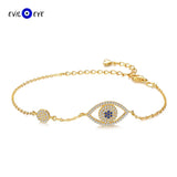 Zircon CZ Charm Bracelet 925 Sterling Silver Evil Eye Bracelet for Women Girls