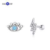 Zircon Evil Eye Stud Earrings 925 Silver Small Earrings for Women Girls Jewelry