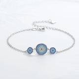 Zircon Evil Eye Bracelet 925 Silver