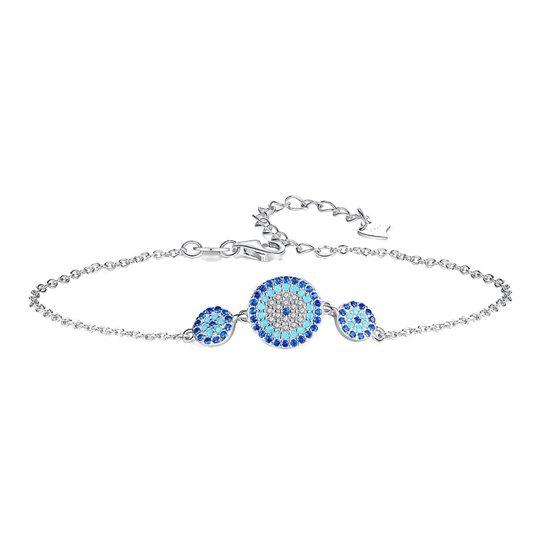 Zircon Evil Eye Bracelet 925 Silver