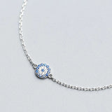 Zircon Evil Eye Bracelet 925 Sterling Silver Micro Pave Charm