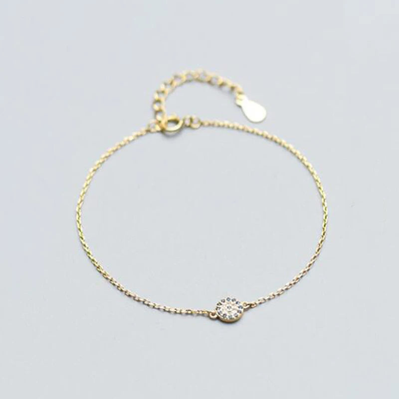Zircon Evil Eye Bracelet 925 Sterling Silver Micro Pave Charm