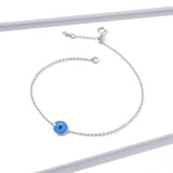 Zircon Evil Eye Charm Bracelet 925 Sterling Silver for Women Girls