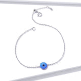 Zircon Evil Eye Charm Bracelet 925 Sterling Silver for Women Girls