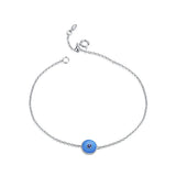 Zircon Evil Eye Charm Bracelet 925 Sterling Silver for Women Girls
