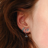 Zircon Evil Eye Drop Earrings 925 Sterling Silver Small Dangle Earrings
