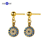 Zircon Evil Eye Drop Earrings 925 Sterling Silver Dangle Earrings