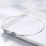 Evil Eye Zircon Bangle 925 Silver Bracelet for Women