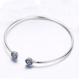 Evil Eye Zircon Bangle 925 Silver Bracelet for Women