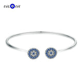 Evil Eye Zircon Bangle 925 Silver Bracelet for Women