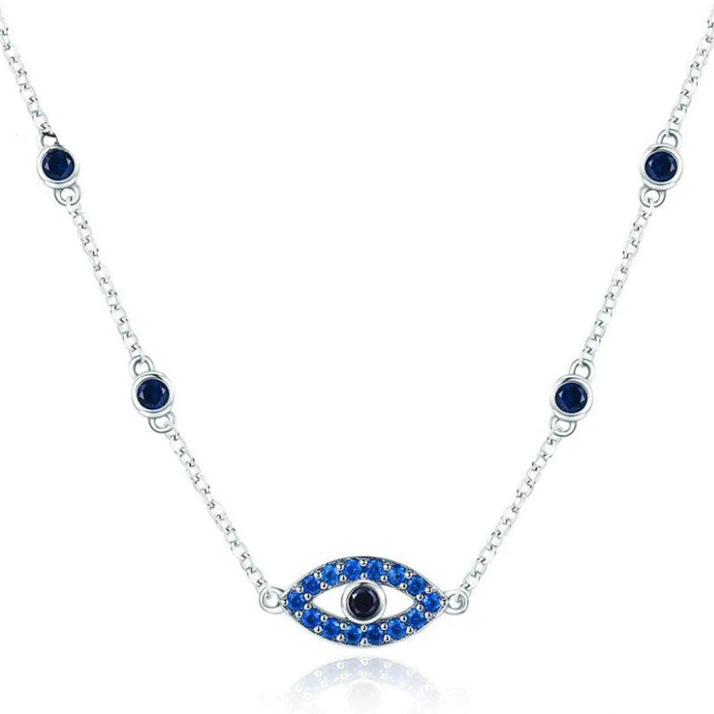 925 Sterling Silver Evil Eye Pendant Necklace for Women Girls