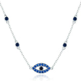 925 Sterling Silver Evil Eye Pendant Necklace for Women Girls