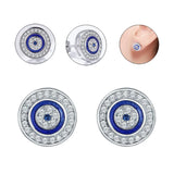 Zircon Evil Eye Stud Earrings 925 Sterling Silver Small Earrings