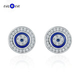 Zircon Evil Eye Stud Earrings 925 Sterling Silver Small Earrings