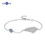 Zircon Wing Evil Eye Bracelet 925 Silver Charm for Women Girls