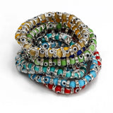 Colorful Glass Evil Eye Bead Bracelet Adjustable Beaded Jewelry