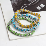 Colorful Glass Evil Eye Bead Bracelet Adjustable Beaded Jewelry