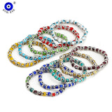 Colorful Glass Evil Eye Bead Bracelet Adjustable Beaded Jewelry