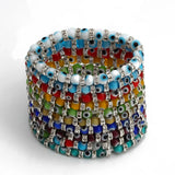 Colorful Glass Evil Eye Bead Bracelet Adjustable Beaded Jewelry